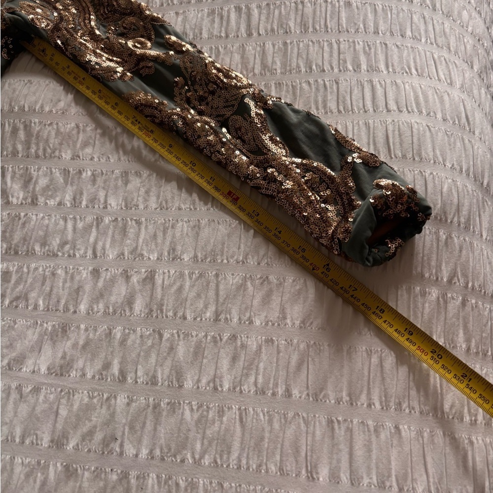 Dress the Population Sage and Gold Sequin Dress - Picture 3 of 11